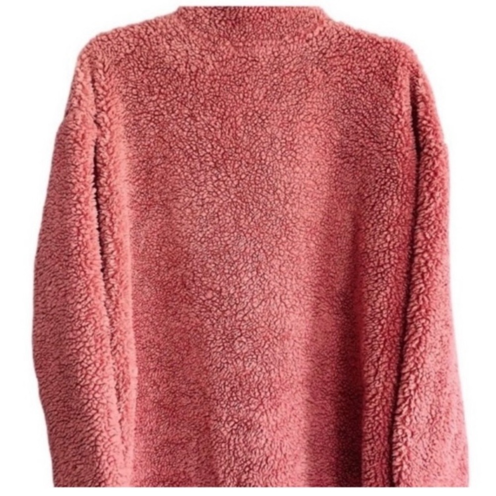 Stella Tweed Pink Sherpa Pullover Sweater Sz XL - Picture 2 of 4